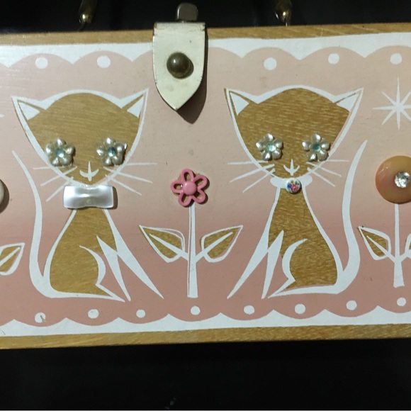 Vintage Enid Collins PINK “Copy Cat” Wooden box bag. CHECK MEOWT!! - Picture 14 of 15